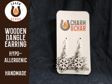 Snowflake Dangle Earring - Christmas Fashion Earring - Dangle Earring - Charm and Char